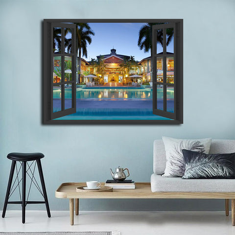 My Luxury Mansion Magic Windows Wooden Framed Poster