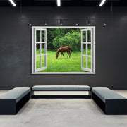 My Grazing Horse Magic Windows Framed Poster - Planet Wall Art