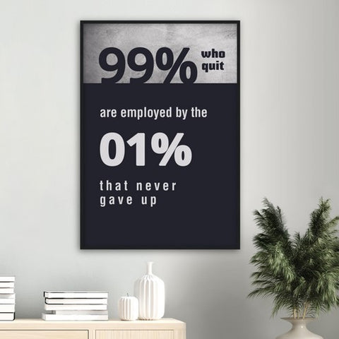 99 VS 1 Percent Premium Matte Paper Motivational Poster