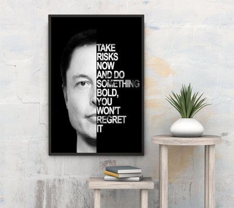 Bold Elon Motivational Framed Poster - Planet Wall Art