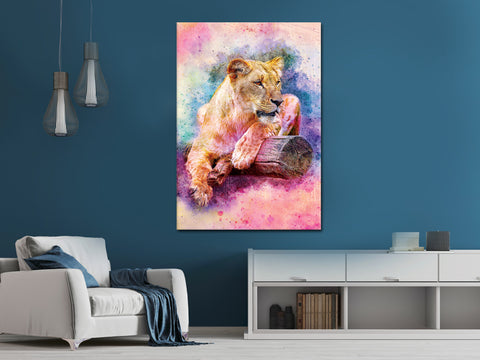 Watercolor Lioness Framed Poster - Planet Wall Art