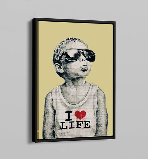 Boy Loves Life Pop Art Framed Poster - Planet Wall Art