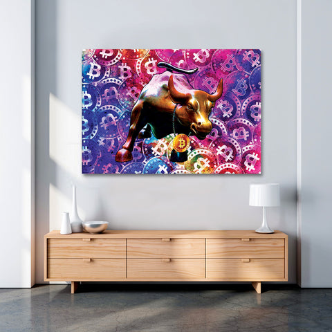 Bitcoin Bull Framed Poster - Planet Wall Art