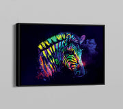 Rainbow Zebra Framed Poster - Planet Wall Art