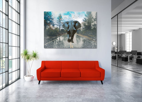 Mountain Elephant Canvas Print - Planet Wall Art