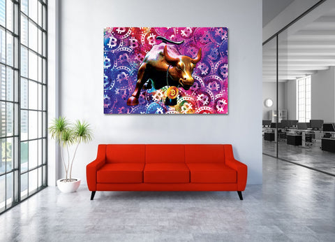 Bitcoin Bull Canvas Print - Planet Wall Art