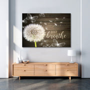 Just Breathe Motivational Canvas Print - Planet Wall Art