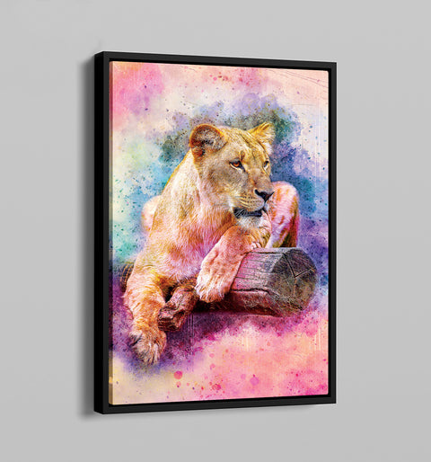 Watercolor Lioness Framed Poster - Planet Wall Art