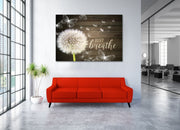 Just Breathe Motivational Canvas Print - Planet Wall Art