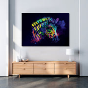 Rainbow Zebra Canvas Print - Planet Wall Art