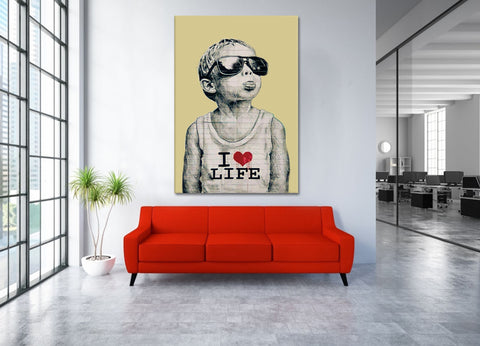 Boy Loves Life Pop Art Canvas Print - Planet Wall Art