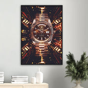 Golden Watch Hologram Framed Poster - Planet Wall Art