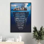 Success City Iceberg Motivational Framed Poster - Planet Wall Art