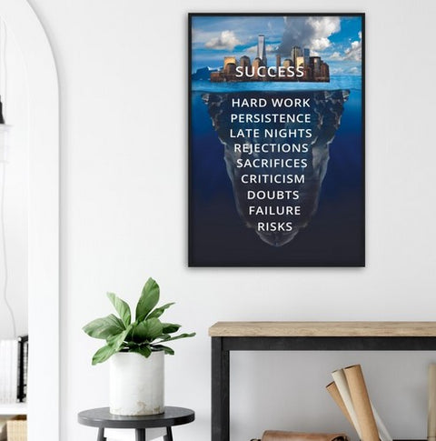 Success City Iceberg Motivational Framed Poster - Planet Wall Art