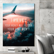 Travel VS Money VS Time Premium Matte Paper Motivational Poster