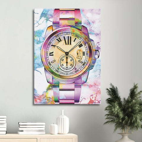 Watercolor Watch Canvas Print
