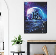 Bitcoin To The Moon Canvas Print