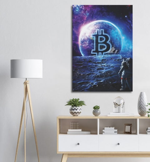 Bitcoin To The Moon Canvas Print