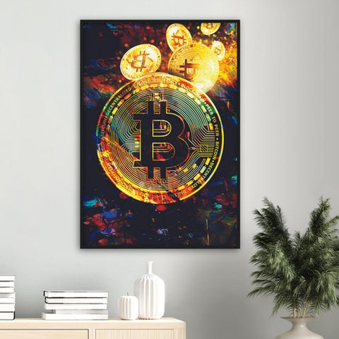 Holographic Bitcoin Premium Matte Paper Poster