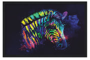 Rainbow Zebra Framed Poster - Planet Wall Art