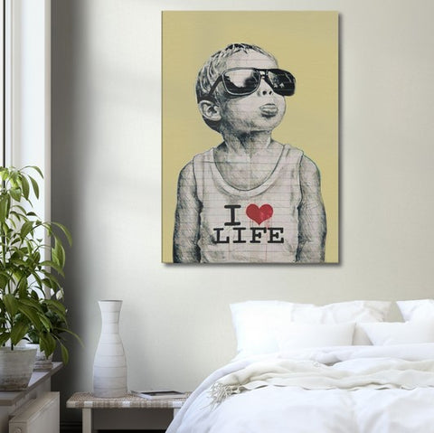 Boy Loves Life Pop Art Canvas Print - Planet Wall Art