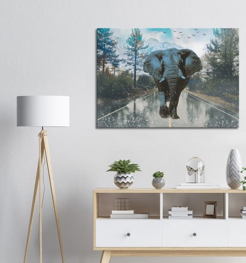 Mountain Elephant Canvas Print - Planet Wall Art