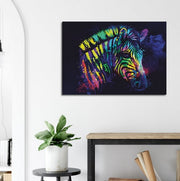 Rainbow Zebra Canvas Print - Planet Wall Art