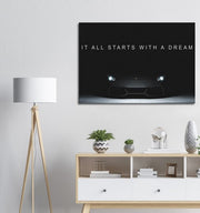 Dream Lambo Motivational Canvas Print - Planet Wall Art