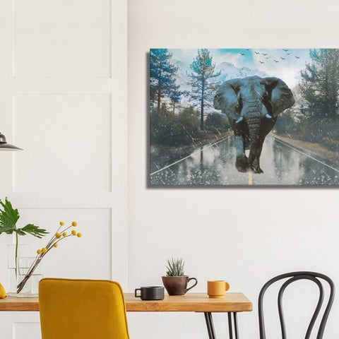 Mountain Elephant Canvas Print - Planet Wall Art