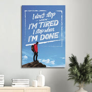 No Stopping Until Done Motivational Canvas Print - Planet Wall Art