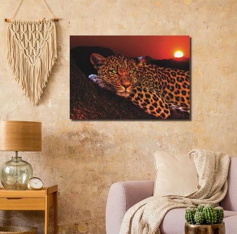 Lounging Leopard Canvas Print - Planet Wall Art