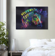 Rainbow Zebra Canvas Print - Planet Wall Art