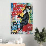 Graffiti Monkey Pop Art Canvas Print - Planet Wall Art