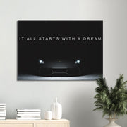 Dream Lambo Motivational Canvas Print - Planet Wall Art