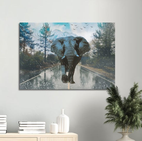 Mountain Elephant Canvas Print - Planet Wall Art