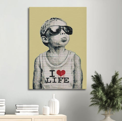 Boy Loves Life Pop Art Canvas Print - Planet Wall Art