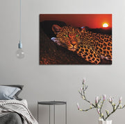 Lounging Leopard Canvas Print - Planet Wall Art