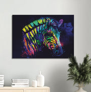 Rainbow Zebra Canvas Print - Planet Wall Art