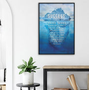 Success Iceberg Motivational Framed Poster - Planet Wall Art