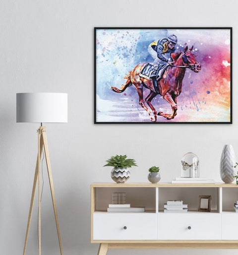 Watercolor Polo Framed Poster - Planet Wall Art