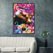 Bitcoin Bull Framed Poster - Planet Wall Art