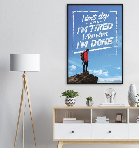 No Stopping Until Done Motivational Framed Poster - Planet Wall Art