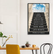 Staircase To Success Motivational Framed Poster - Planet Wall Art