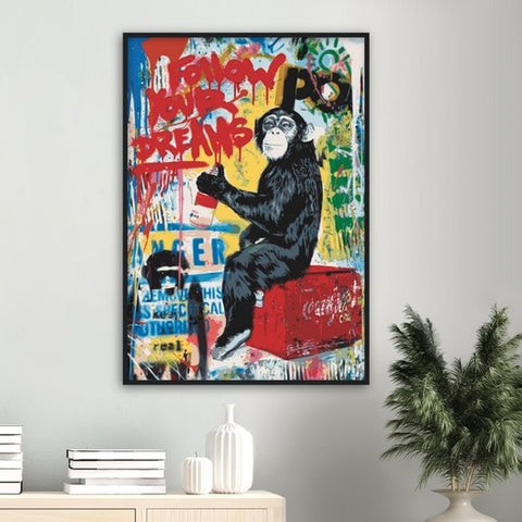 Graffiti Monkey Pop Art Framed Poster - Planet Wall Art