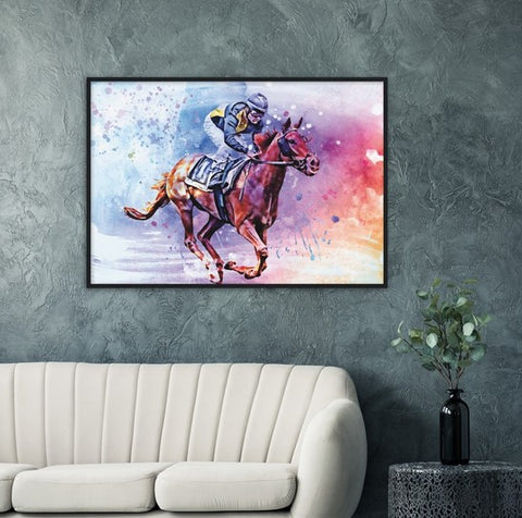 Watercolor Polo Framed Poster - Planet Wall Art