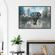 Mountain Elephant Framed Poster - Planet Wall Art