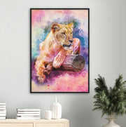 Watercolor Lioness Framed Poster - Planet Wall Art