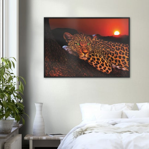 Lounging Leopard Framed Poster - Planet Wall Art