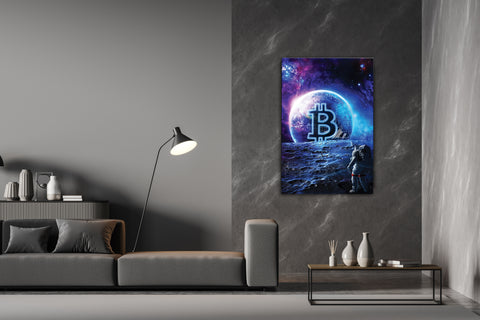 Bitcoin To The Moon Canvas Print