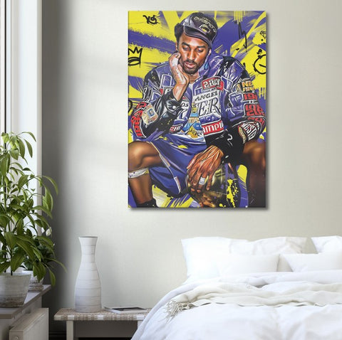 Graffiti Kobe Pop Art Canvas Print